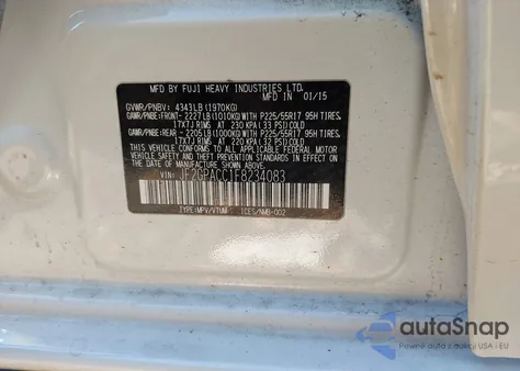 2015 Subaru Xv Crosstrek 2.0I Premium z USA, uszkodzony, nr VIN JF2GPACC1F8234083